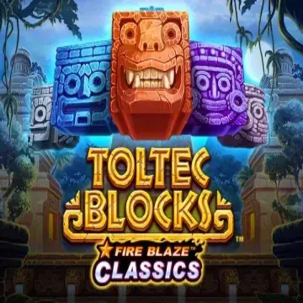 Fire Blaze: Toltec Blocks online game logo by Rarestone Gaming on spinkoo.eu